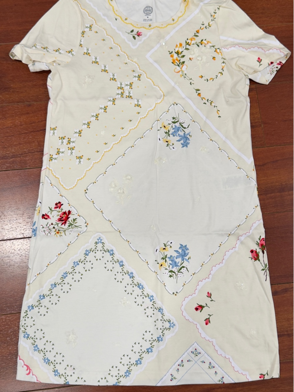 Tory Burch White Floral Patchwork-Print  Mini Dress - Picture 6 of 14